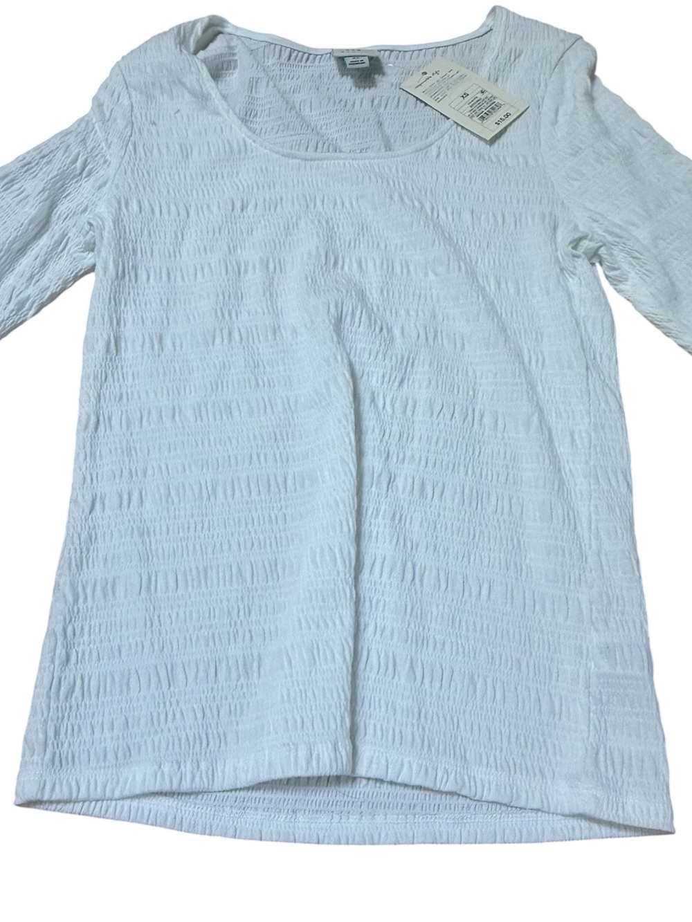 a new day White Textured Scoop Neck Long Sleeve Top